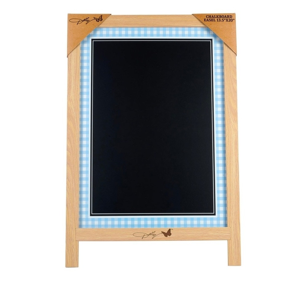 Dolly Parton Chalkboard Easel 13.5x20 Blue Gingham Wood Frame Sign Decor